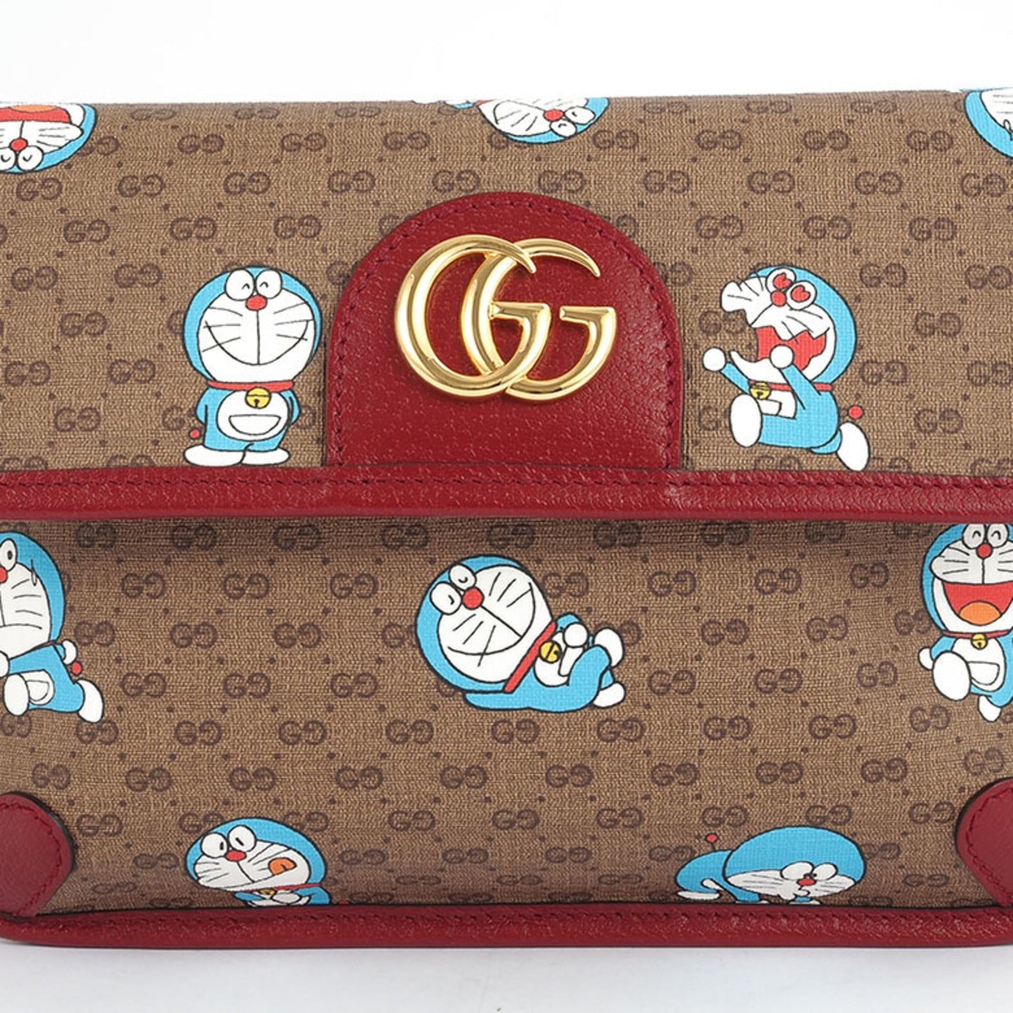 Gucci Beige Bordeaux Pvc Leather Sling Bag ( )