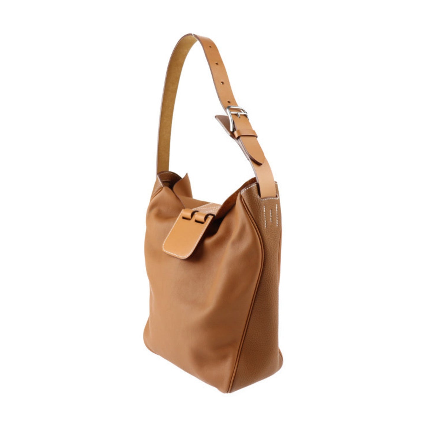 Hermes Brown Gold Taurillon Clemence Leather Swift Leather Handbag Shoulder Bag Tote Bag ( )