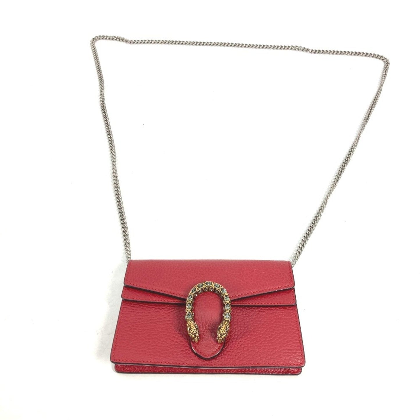 Gucci Red Color Leather Clutch Bag Pouch Shoulder Bag ( )