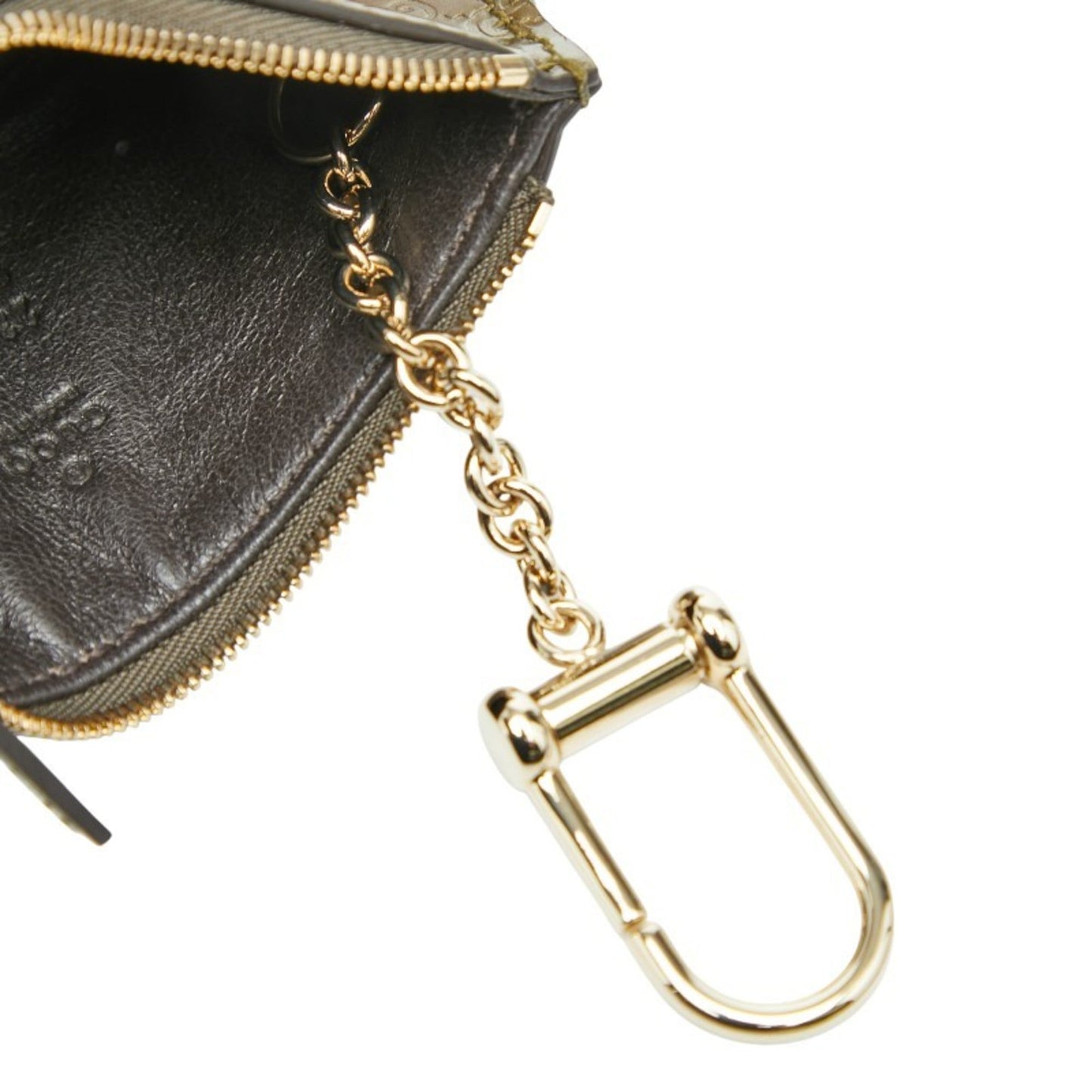 Gucci Gold Patent Leather Micro Gg Leather Coin Purse/Coin Case ( )