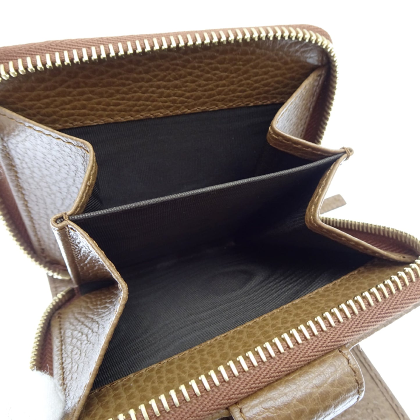 Gucci Beige Brown Gg Canvas Leather Wallet (Bi-Fold) ( )