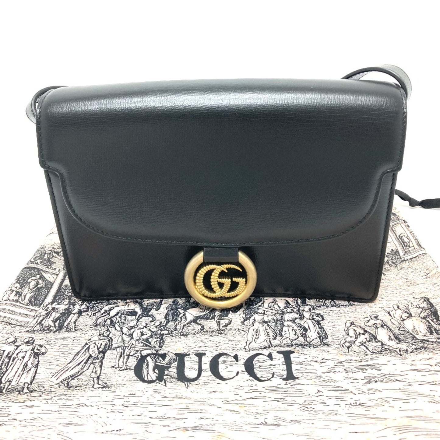 Gucci Black Leather Shoulder Bag ( )