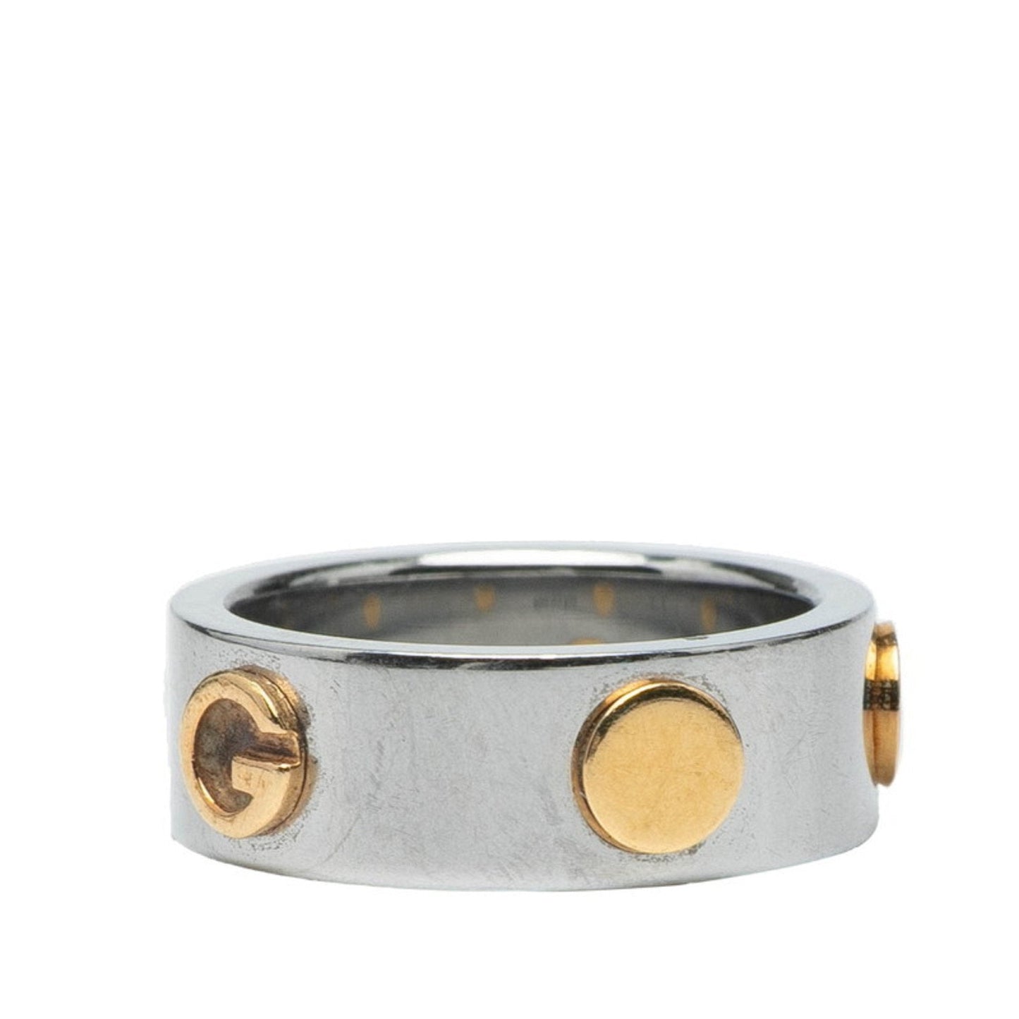 Gucci Silver Yellow Gold Band Ring ( )