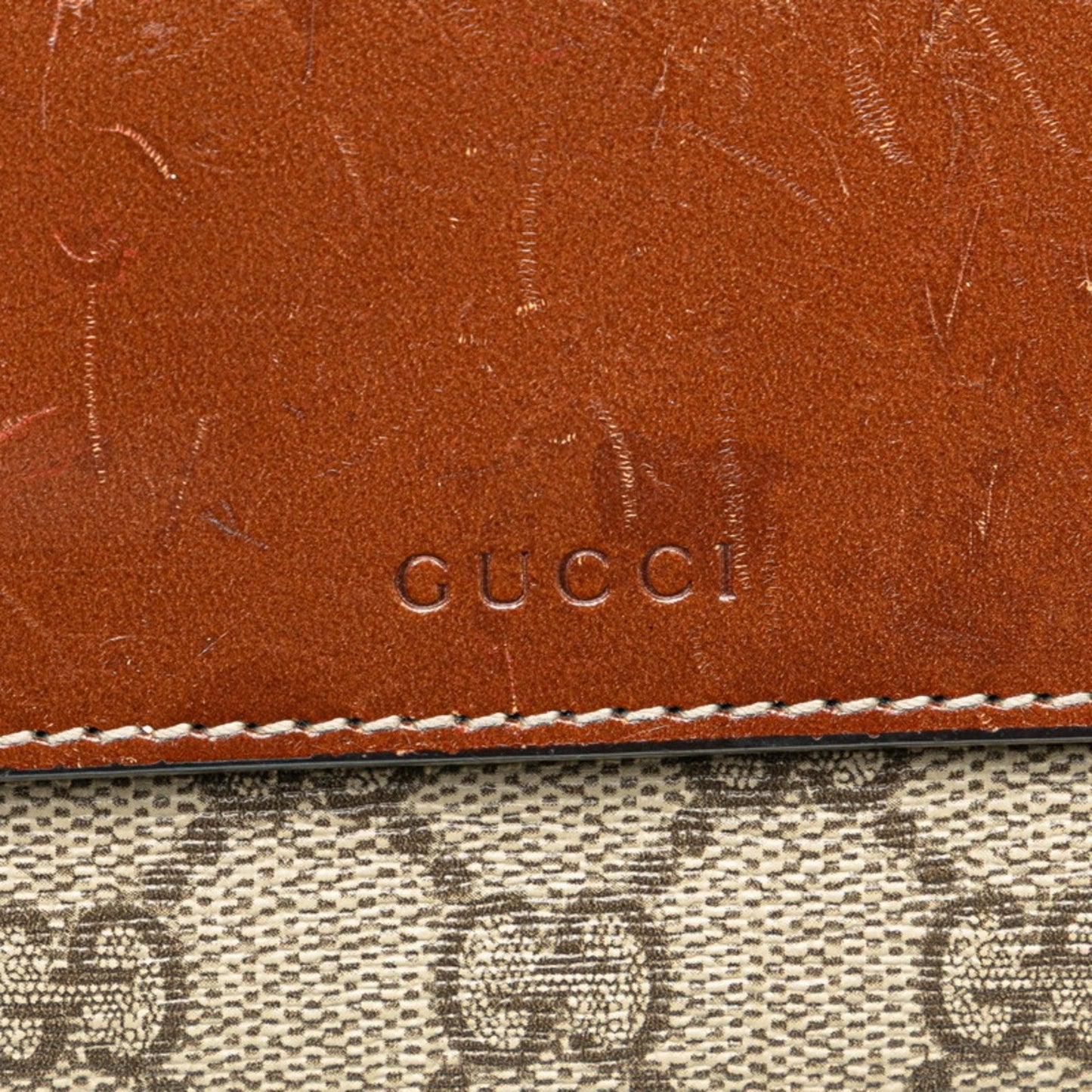 Gucci Beige Brown Pvc Leather Long Wallet (Bi-Fold) ( )