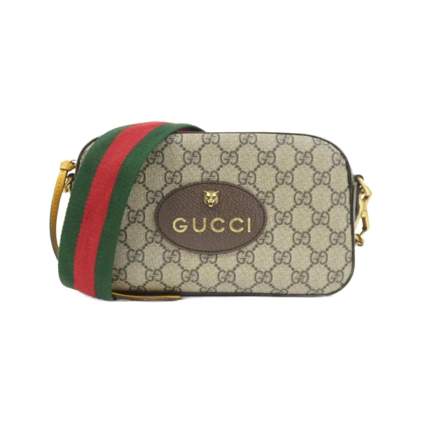 Gucci Beige Brown Gg Supreme Leather Shoulder Bag ( )