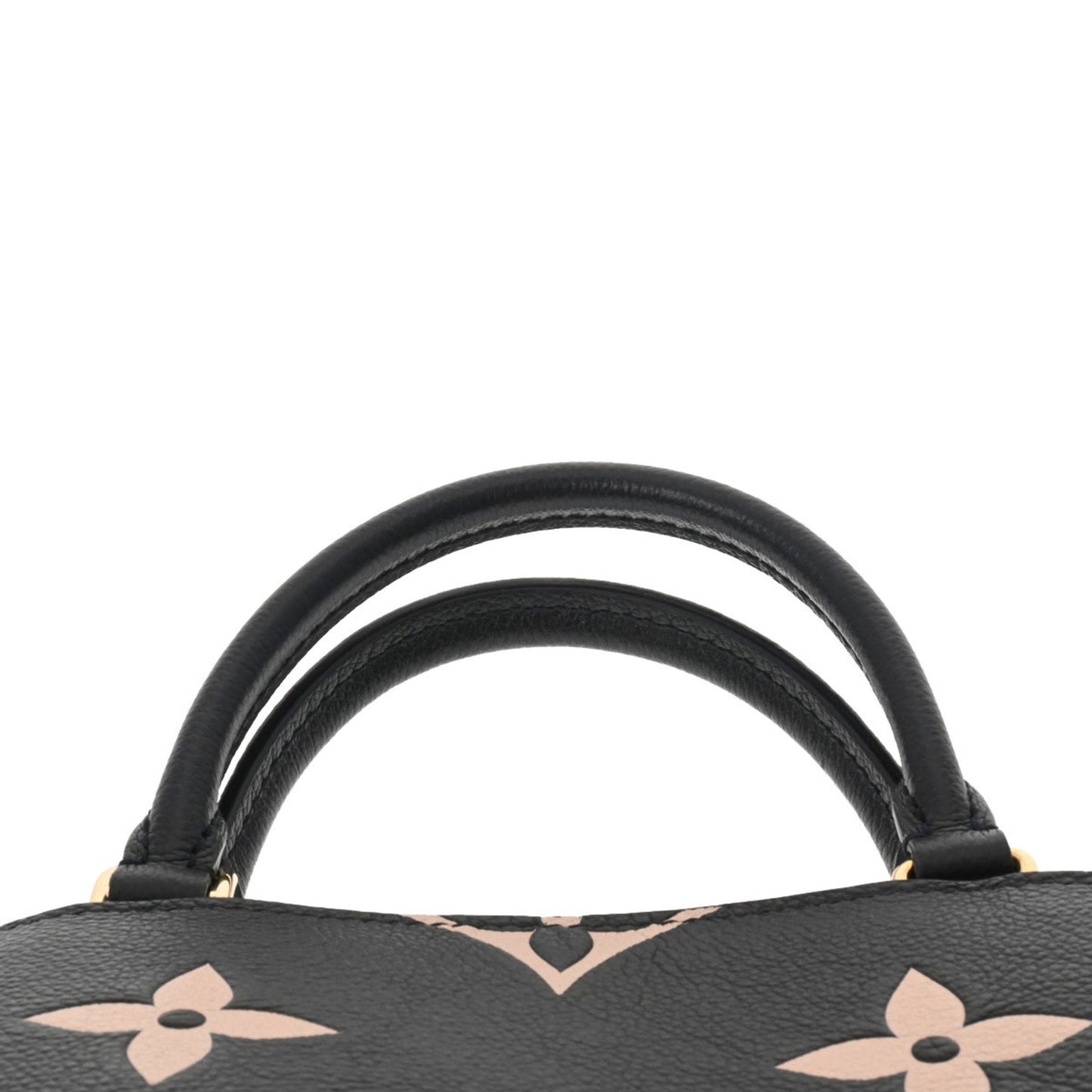 LOUIS VUITTON Monogram Implant Petit Palais PM Black Beige Women's Leather Bag
