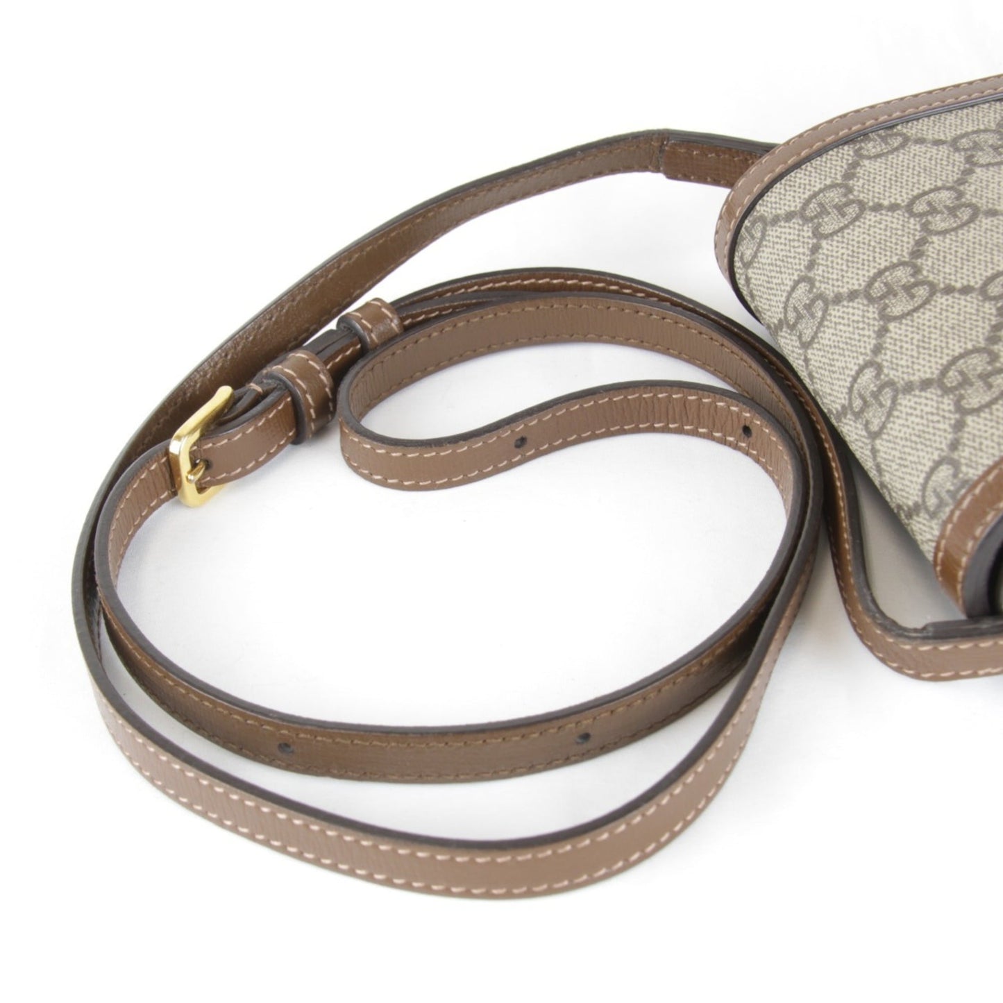 Gucci Horsebit Brown Gg Supreme Leather Shoulder Bag ( )