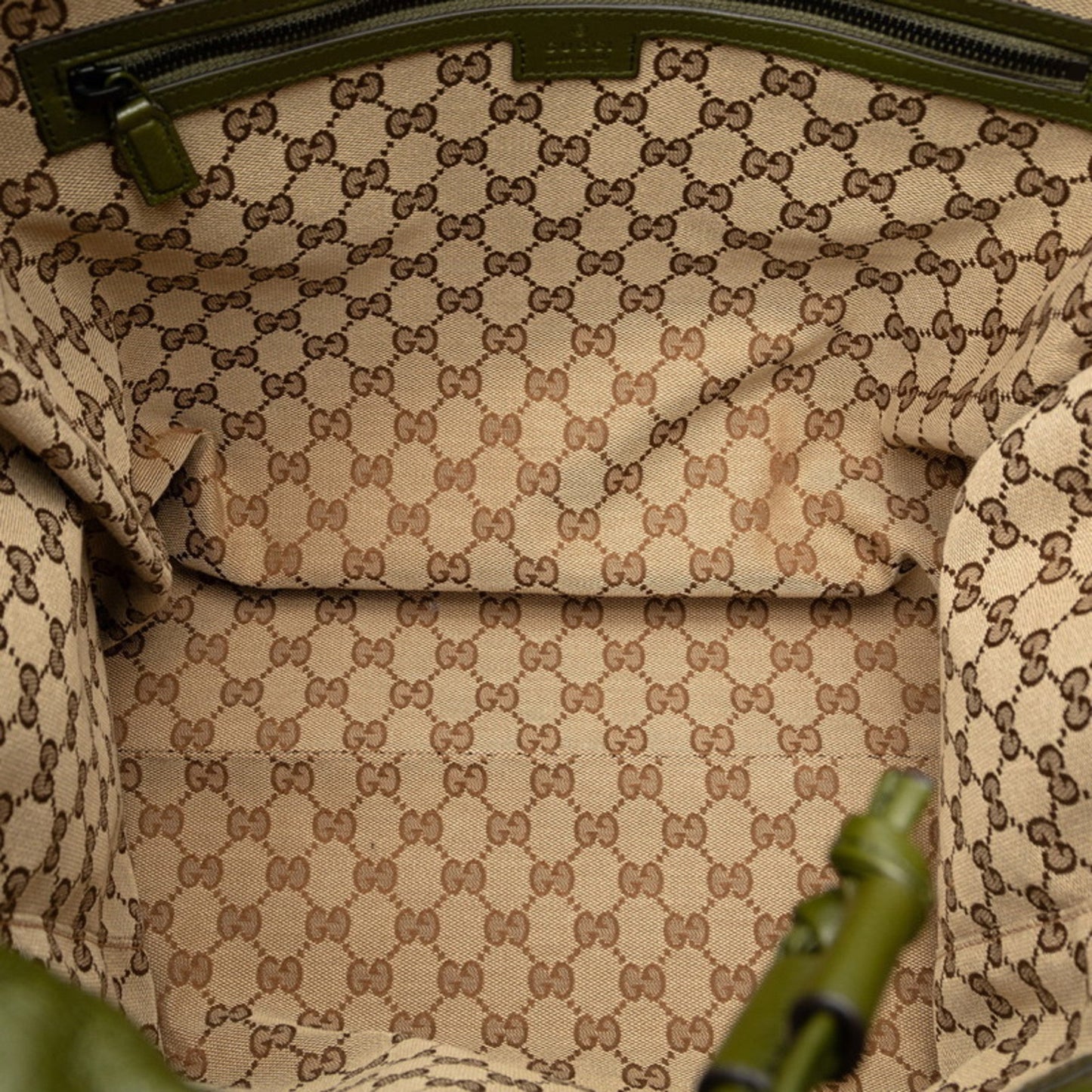 Gucci Khaki Leather Tote Bag ( )