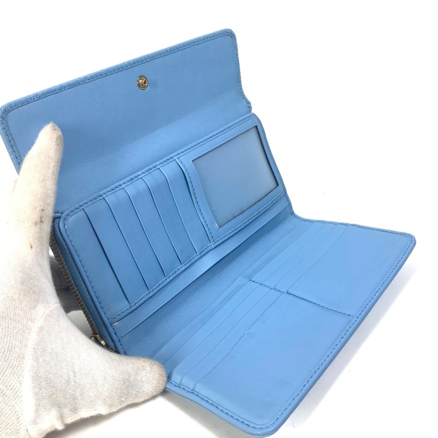 Gucci Blue Leather Long Wallet (Bi-Fold) ( )