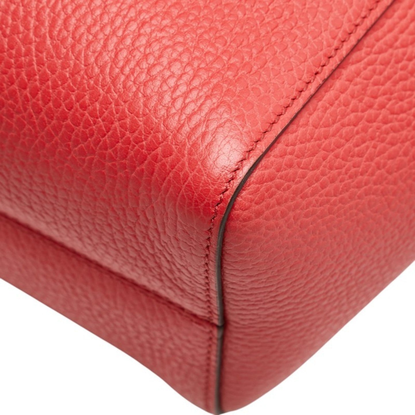 Gucci Pink Red Color Leather Handbag Tote Bag ( )