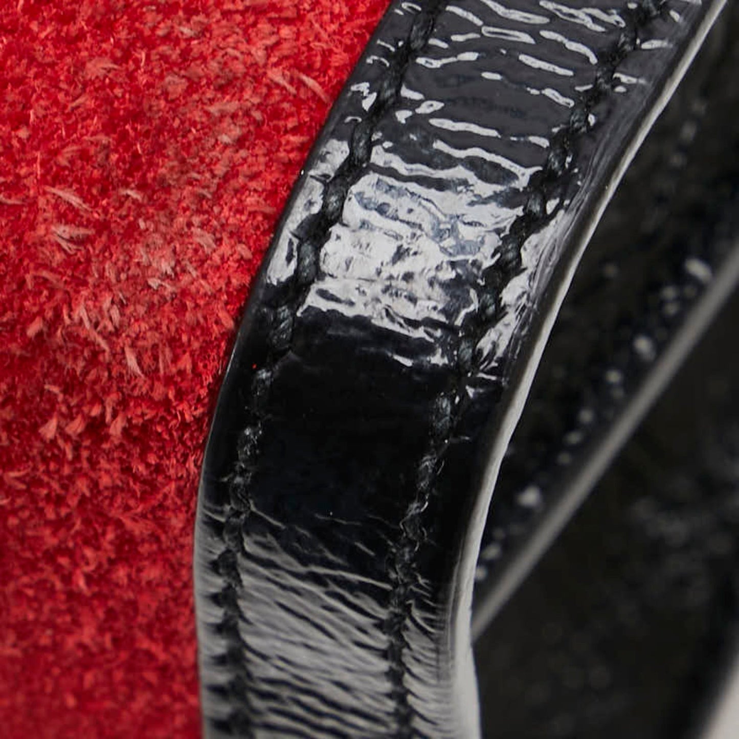 Gucci Black Navy Red Color Leather Suede Shoulder Bag ( )