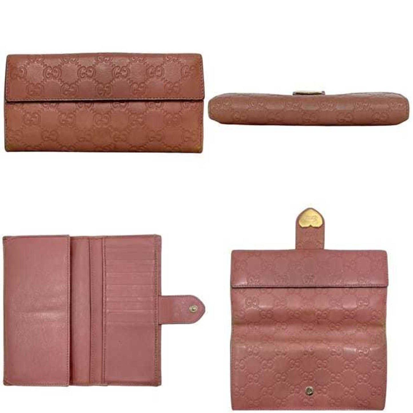 Gucci Pink Leather Long Wallet (Bi-Fold) ( )