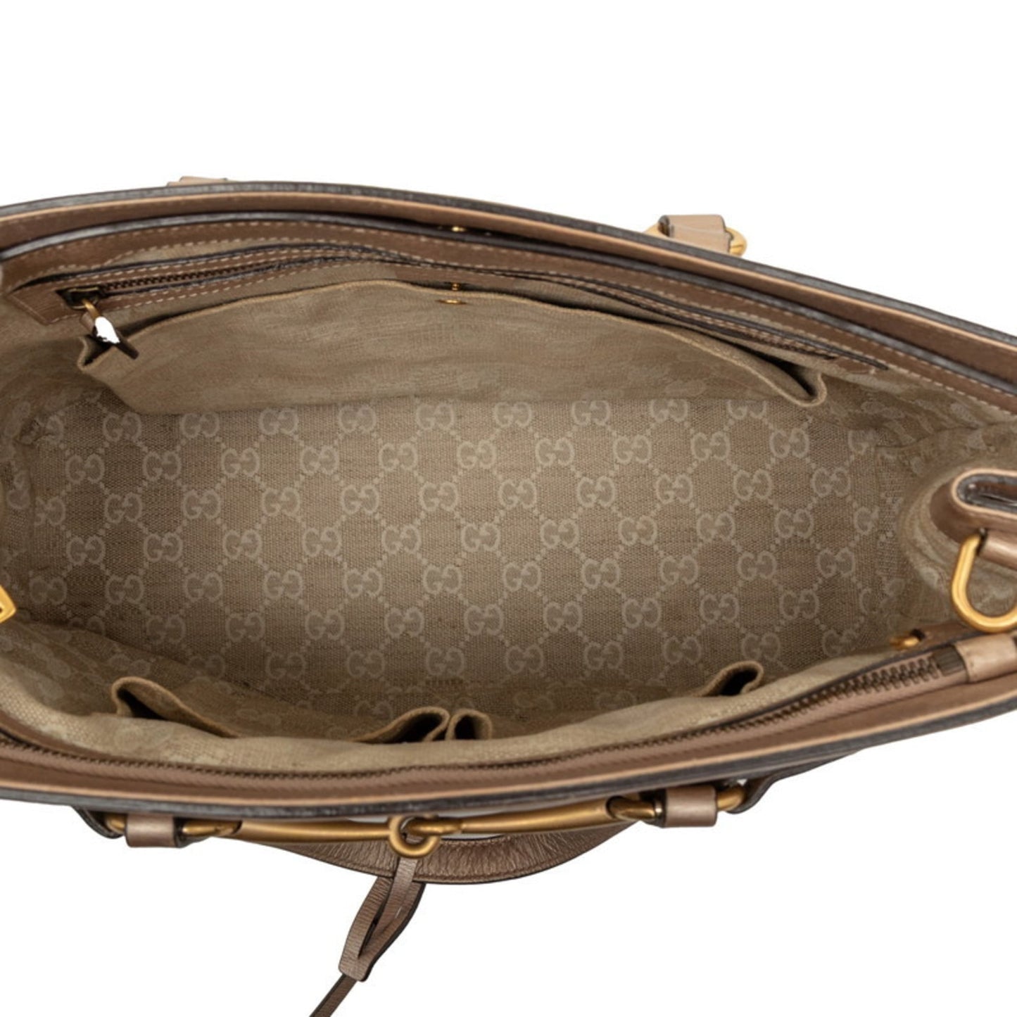 Gucci Pink Pink Beige Leather Shoulder Bag Tote Bag ( )