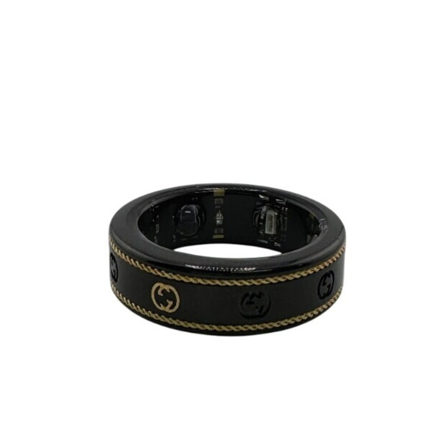 Gucci Gold Black Titanium Band Ring ( )