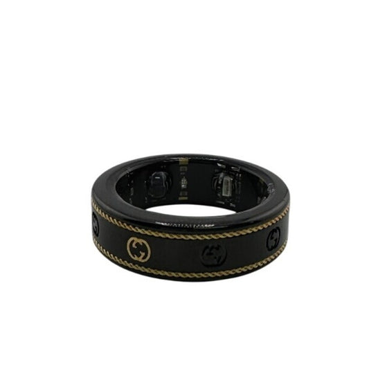 Gucci Gold Black Titanium Band Ring ( )