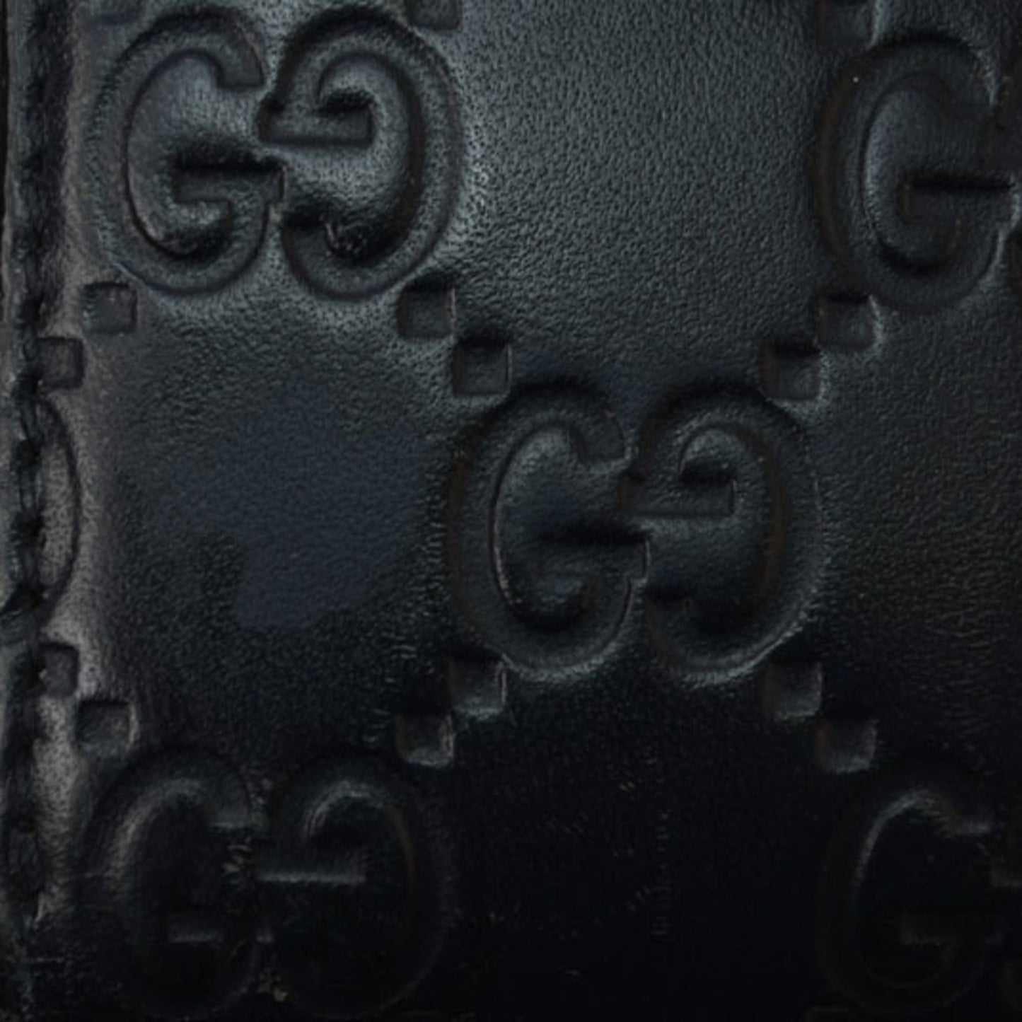 Gucci Dark Navy Red Color Leather Long Wallet (Bi-Fold) ( )