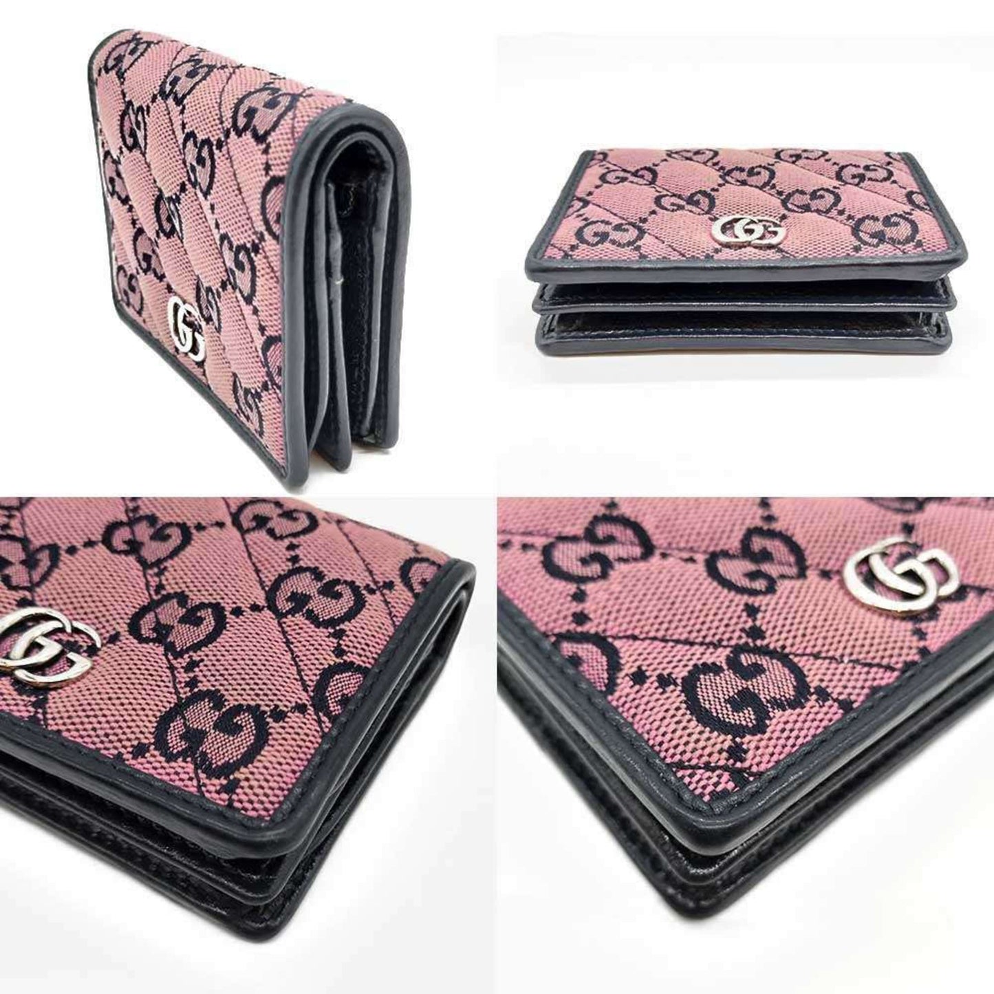 Gucci Pink Gg Canvas Leather Wallet (Bi-Fold) ( )