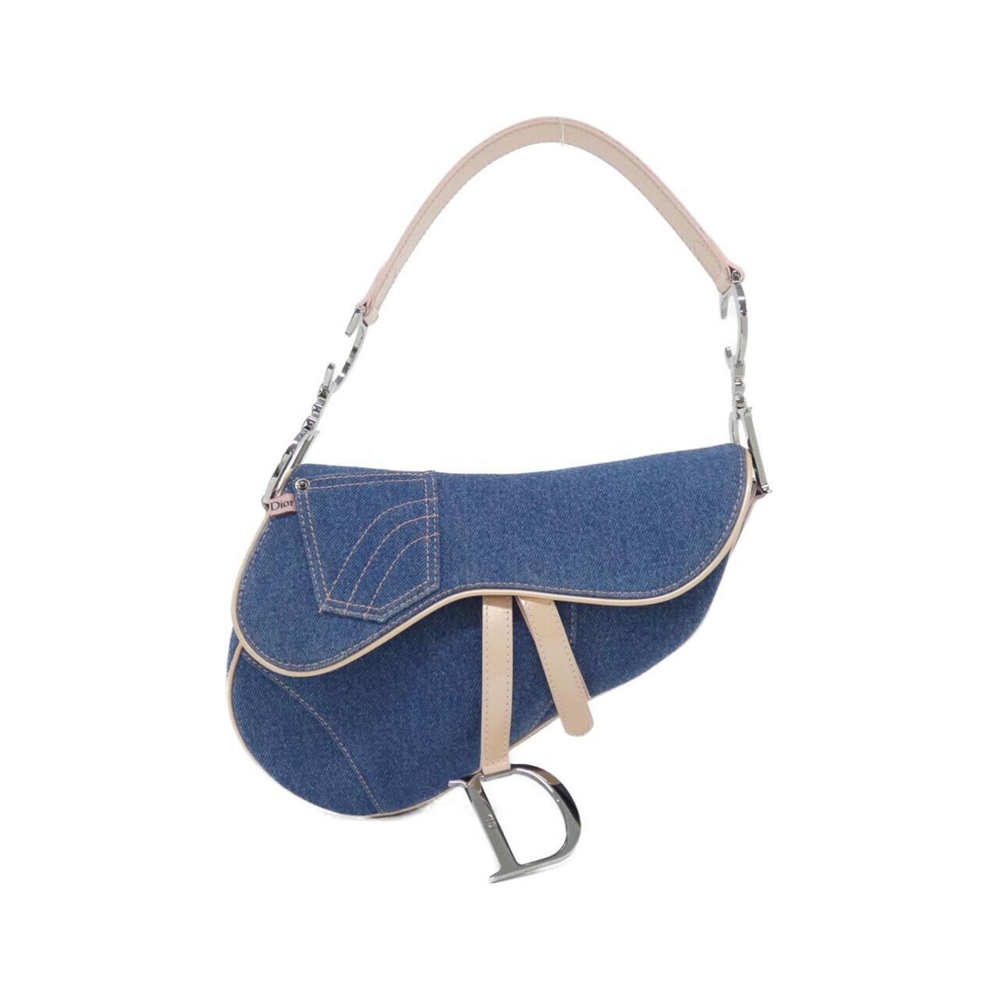 Christian Dior Blue Pink Denim Shoulder Bag ()