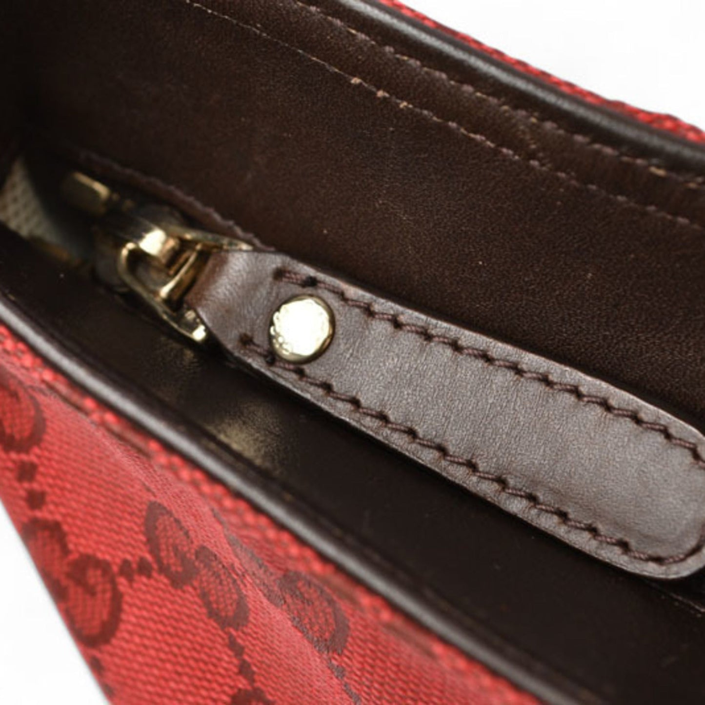 Gucci Dark Red Red Color Coated Canvas Shoulder Bag Tote Bag ( )