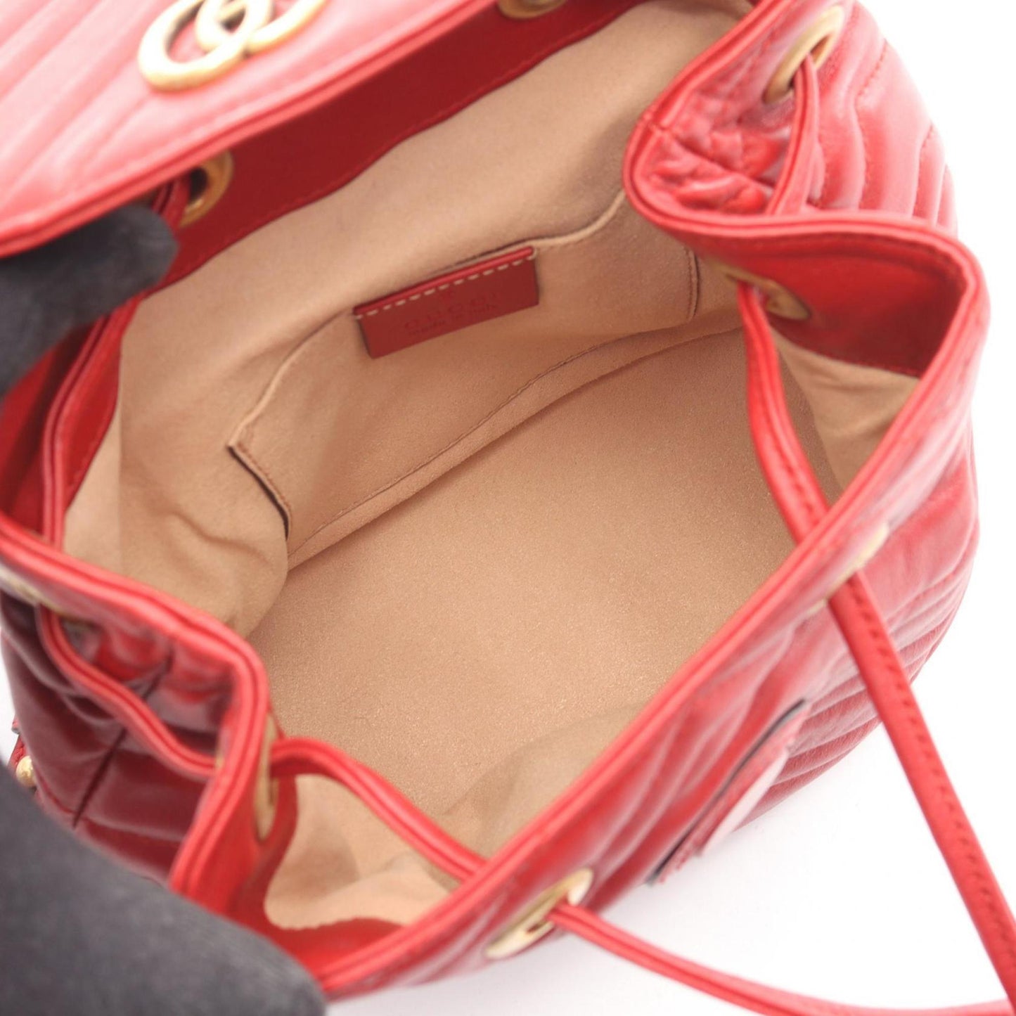 Gucci Red Color Leather Backpack ( )