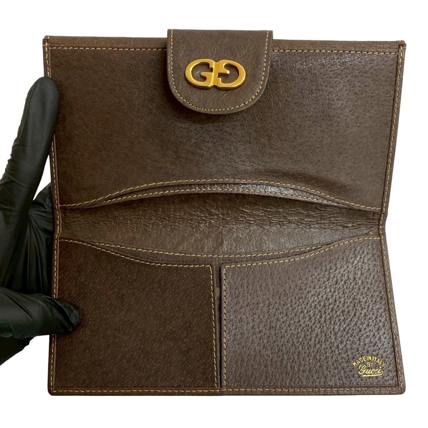 Gucci Brown Leather Long Wallet (Bi-Fold) ( )
