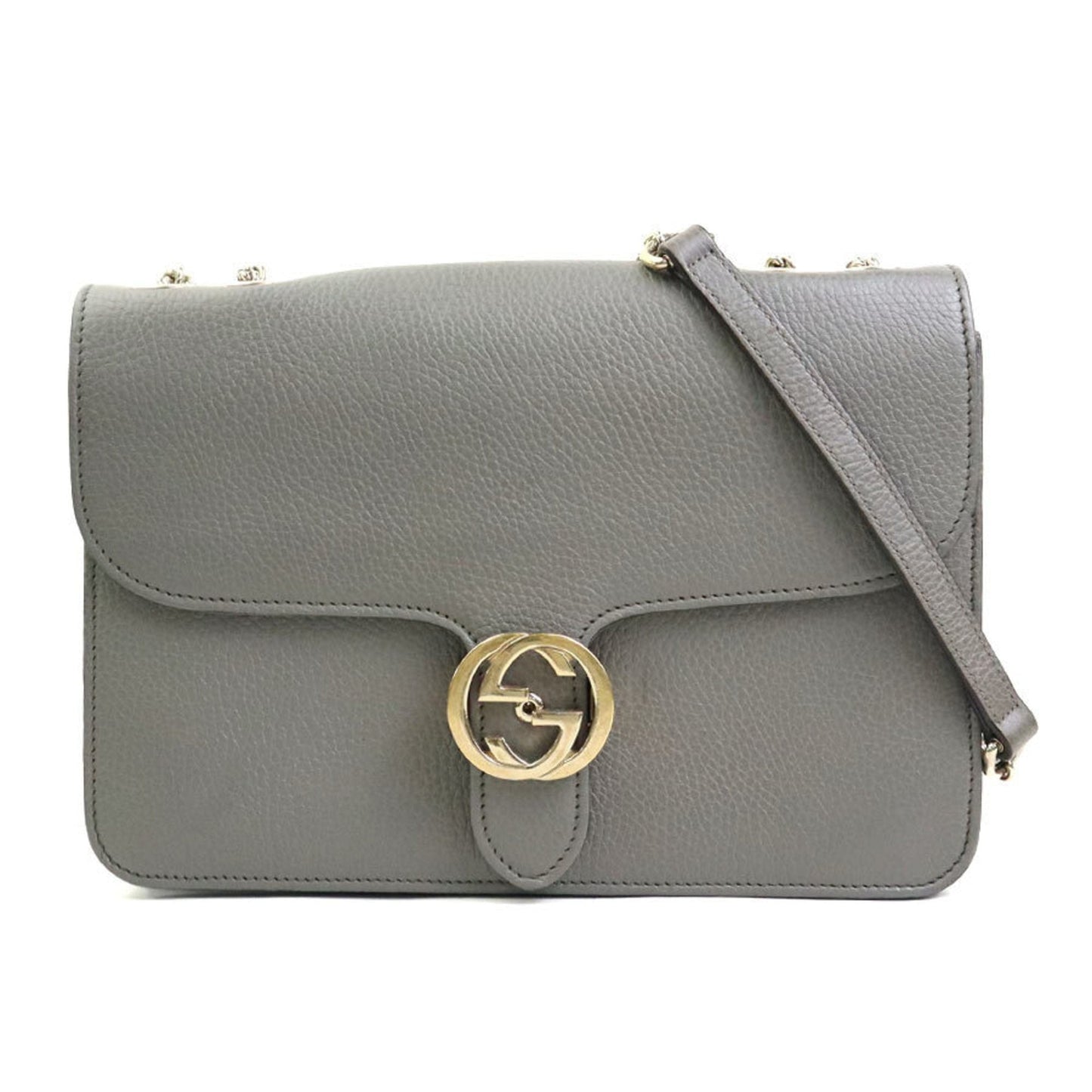 Gucci Gray Leather Shoulder Bag ( )