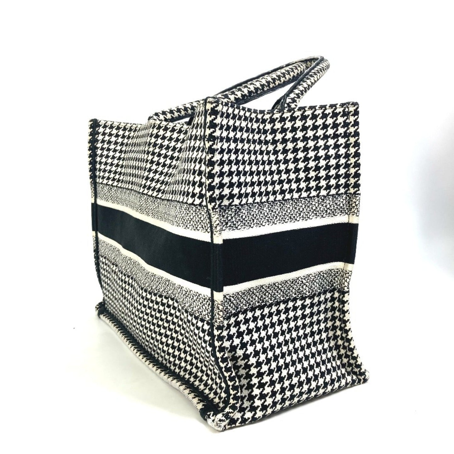 Christian Dior Black White Canvas Shoulder Bag Tote Bag ()