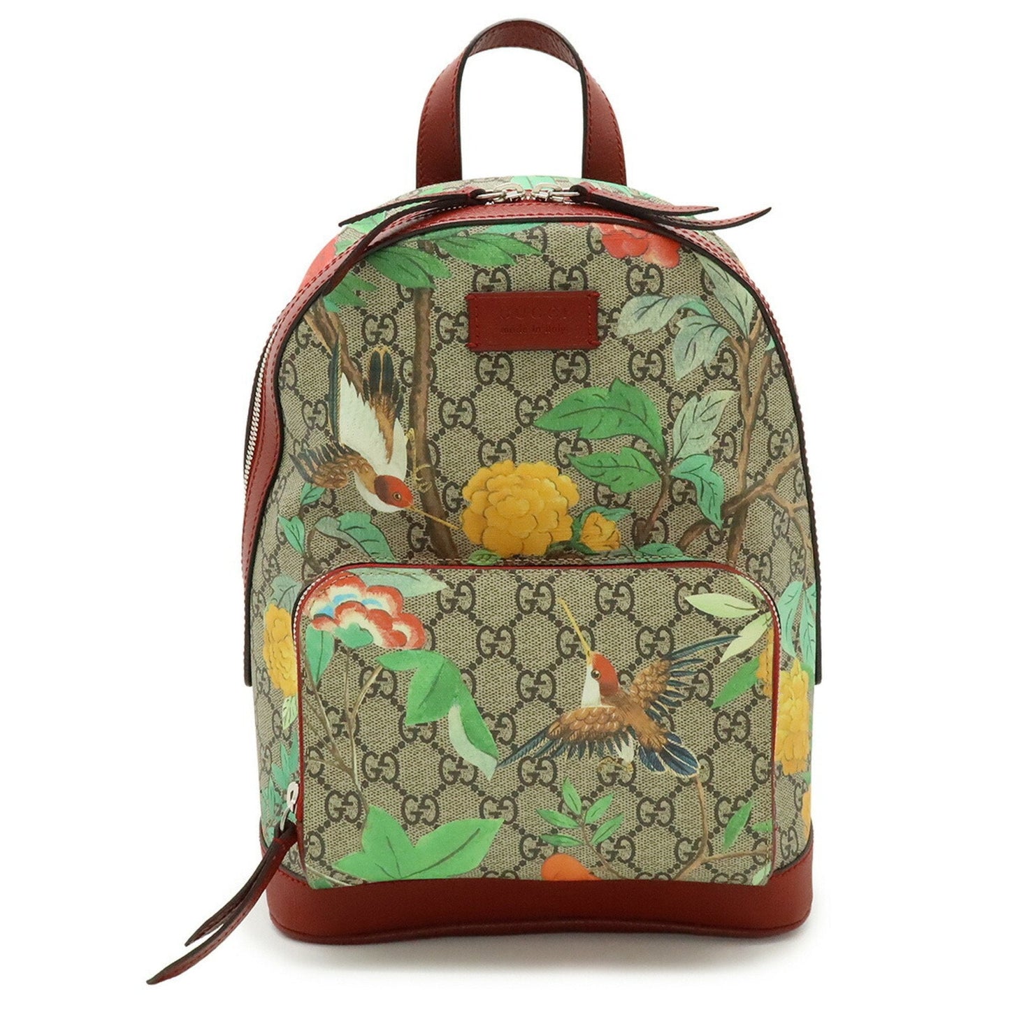Gucci Beige Multi-Color Red Color Gg Supreme Leather Backpack ( )