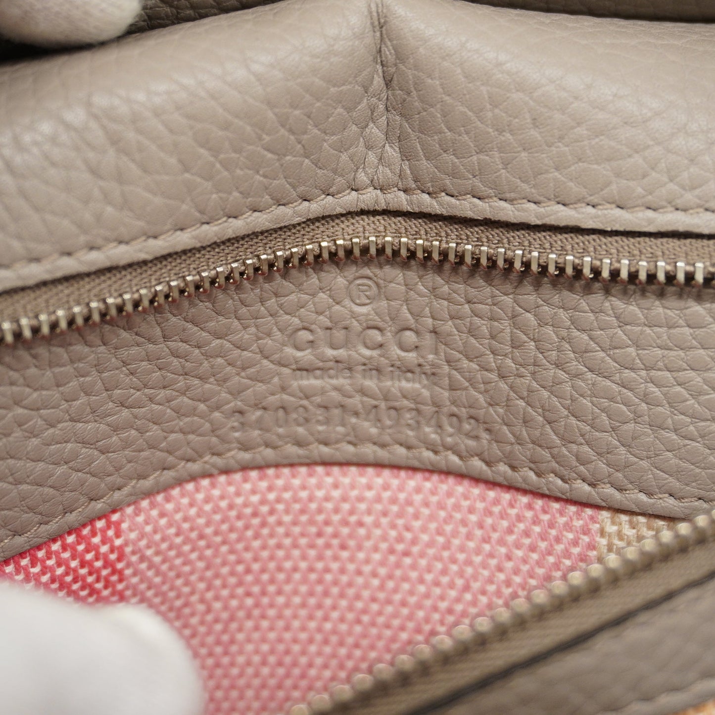 GUCCI Auth  Bamboo 2way Bag 370831 Women's Leather Handbag,Shoulder Bag Grayish