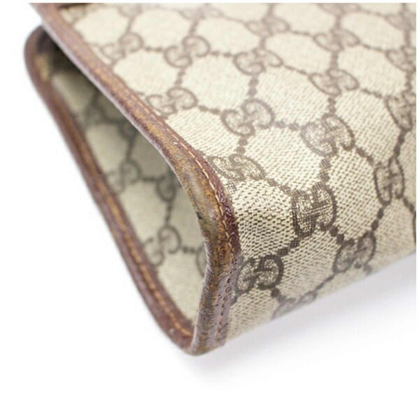 Gucci Beige Brown Pvc Leather Clutch Bag ( )