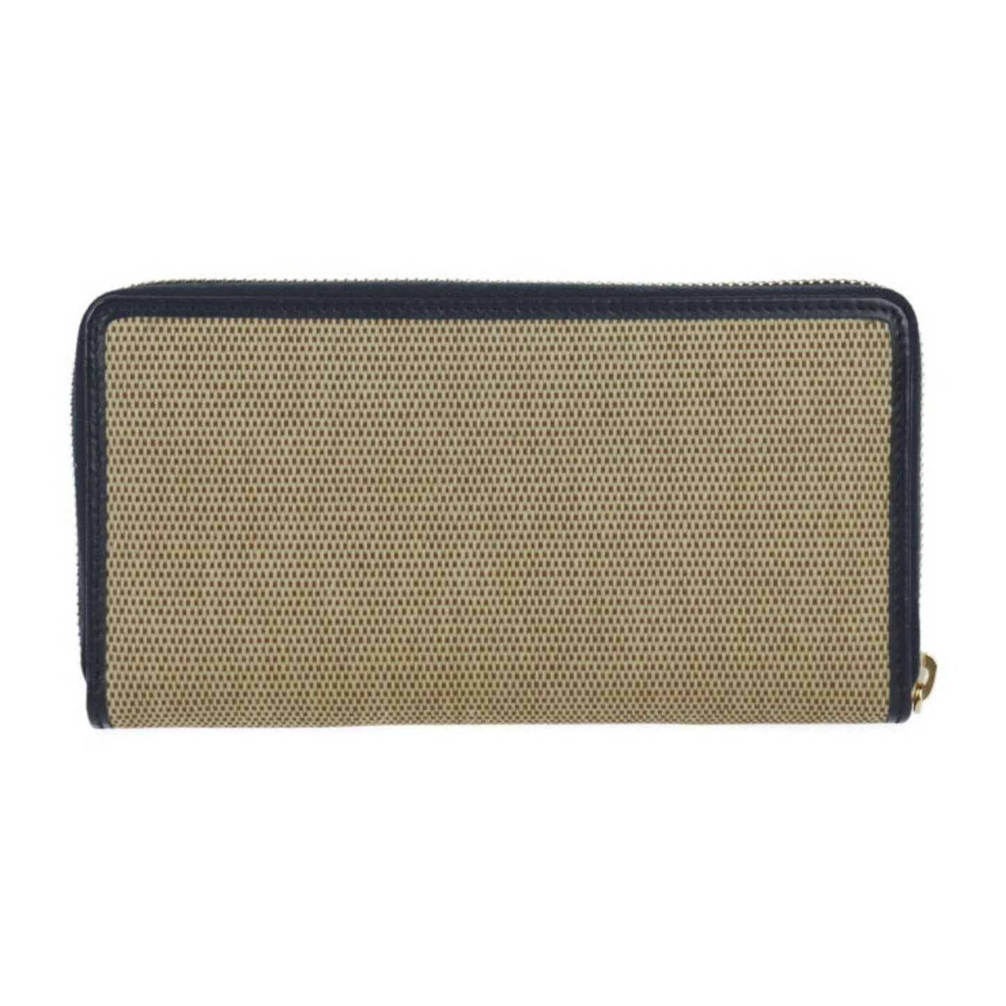 Gucci Beige Black Canvas Leather Long Wallet (Bi-Fold) ( )