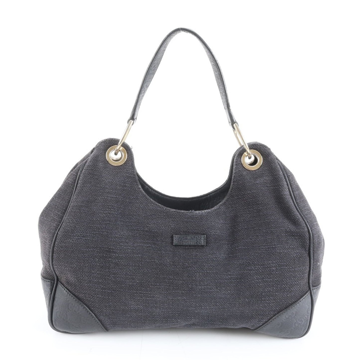 Gucci Black Leather Canvas Shoulder Bag ( )