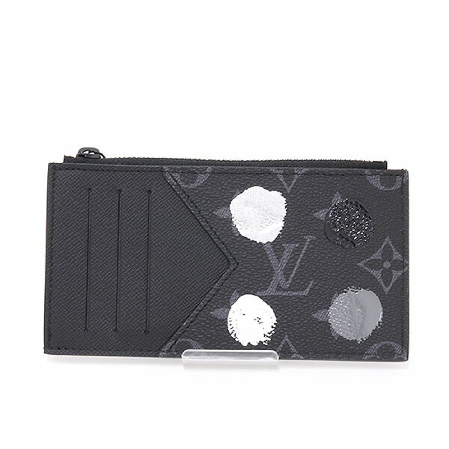 LOUIS VUITTON LV×YK Coin Card Holder Monogram Eclipse Painted M81930 Yayoi Kusama