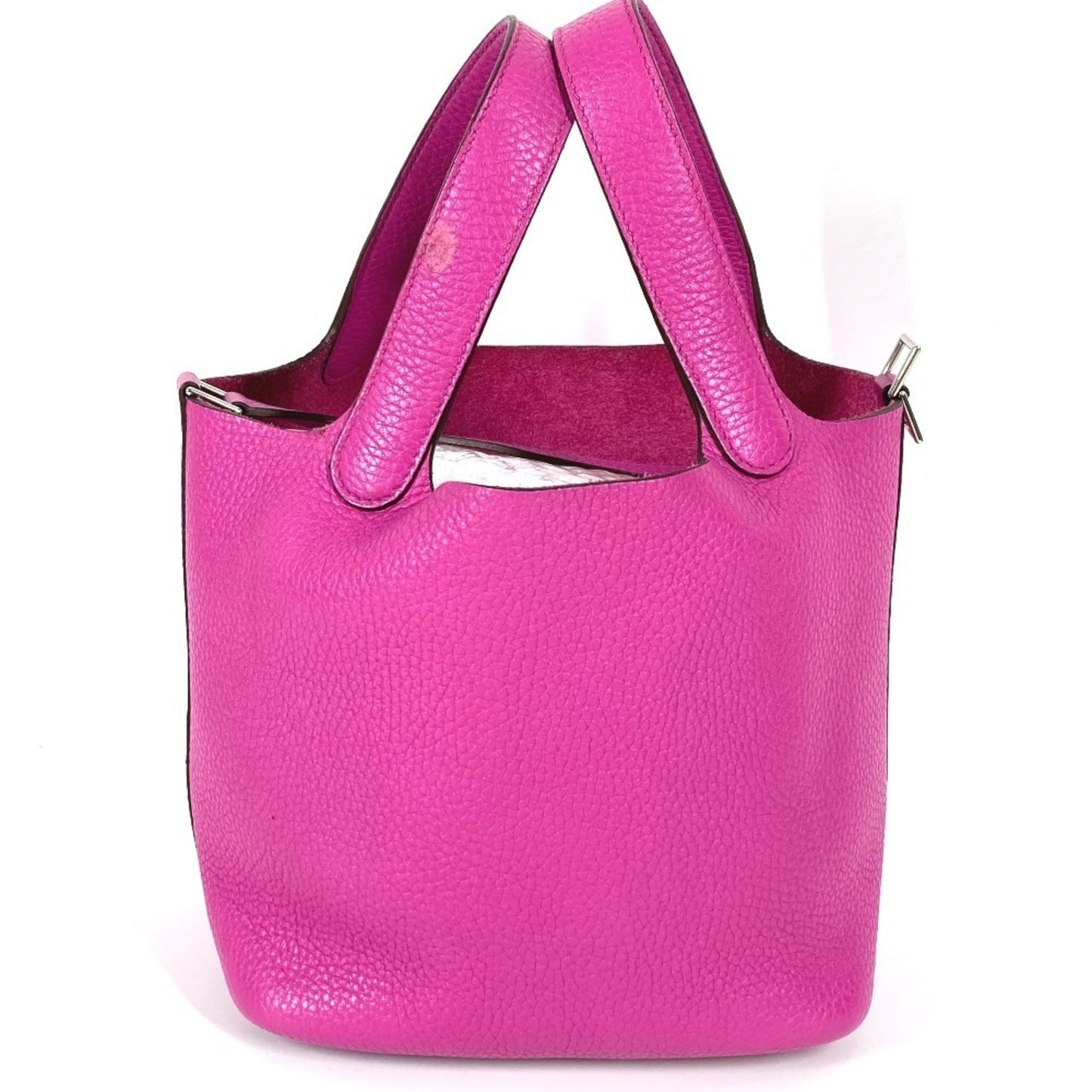 Hermes Pink Taurillon Clemence Leather Handbag Tote Bag ( )