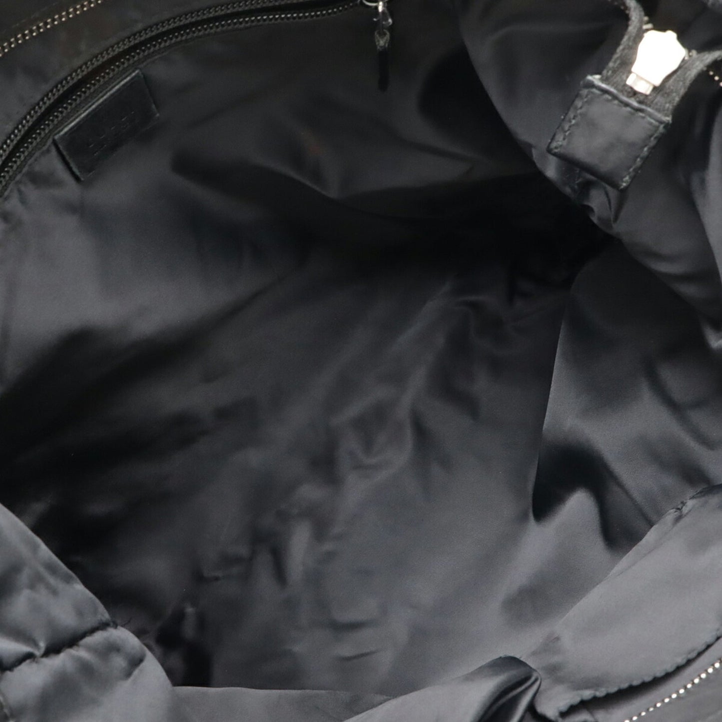 Gucci Black Gray Nylon Leather Shoulder Bag ( )