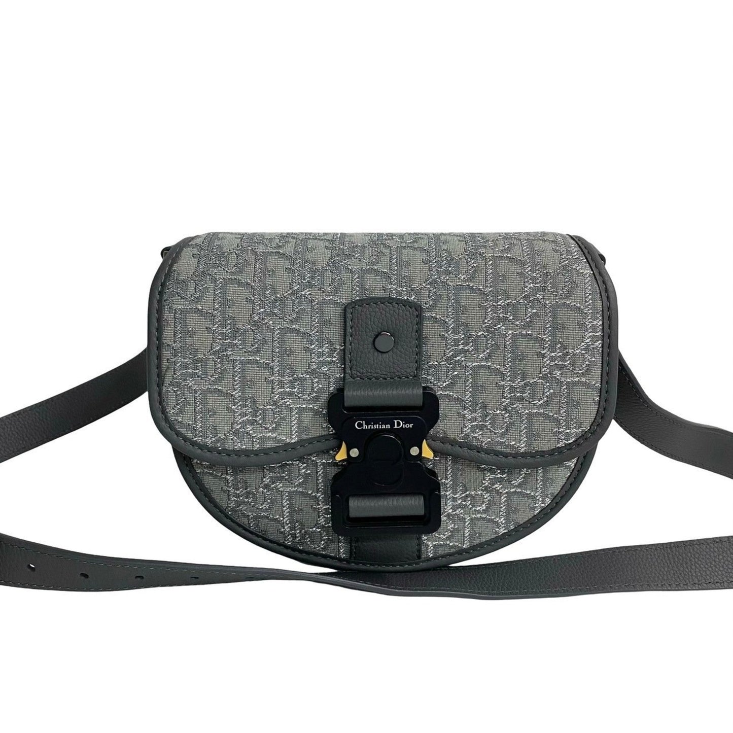 Christian Dior Gray Canvas Leather Shoulder Bag ()