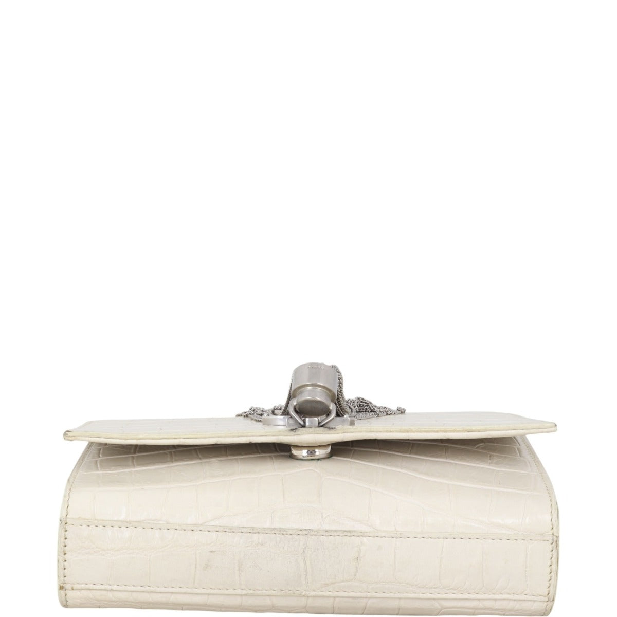 Saint Laurent Kate Tassel Chain Bag Small Croc-Embossed