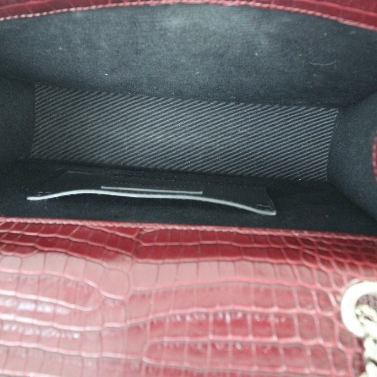 Saint Laurent Envelope Chain Bag Medium Croc-Embossed