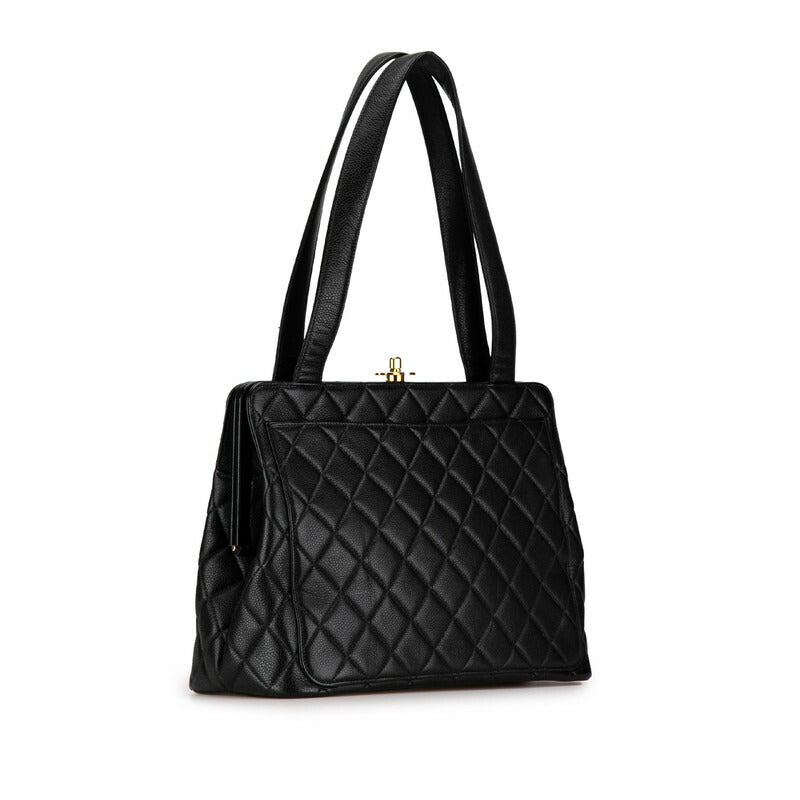 Chanel Coco Mark Matelasse Caviar Skin Tote Bag Classic Flap