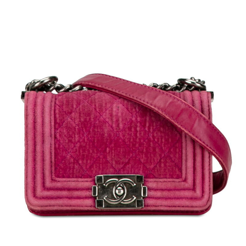 Chanel Boy Chanel Matelasse Velour Shoulder Bag Classic Flap