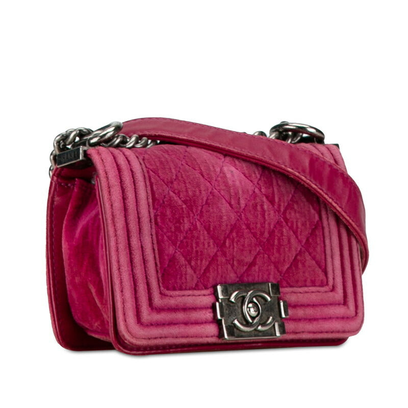 Chanel Boy Chanel Matelasse Velour Shoulder Bag Classic Flap
