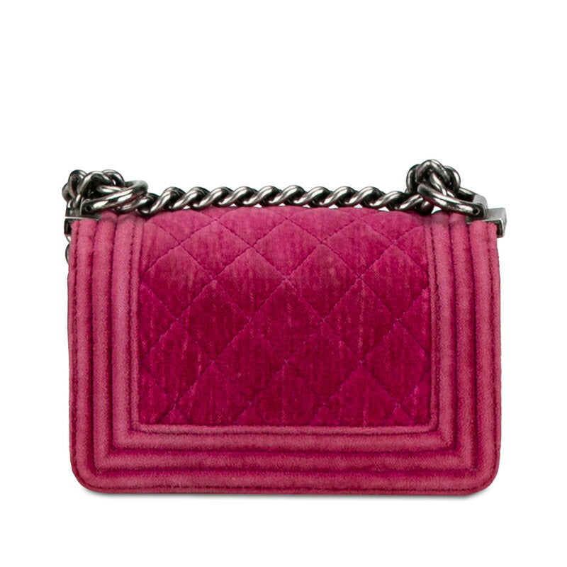 Chanel Boy Chanel Matelasse Velour Shoulder Bag Classic Flap