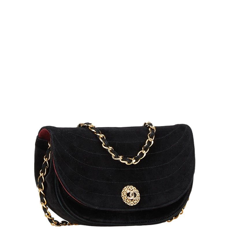 Chanel Half Moon Suede Shoulder Bag Classic Flap
