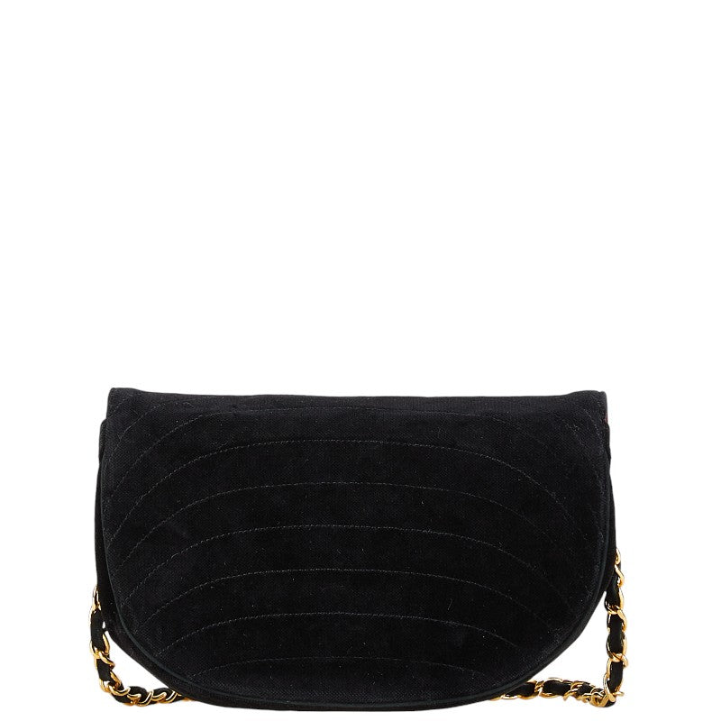 Chanel Half Moon Suede Shoulder Bag Classic Flap