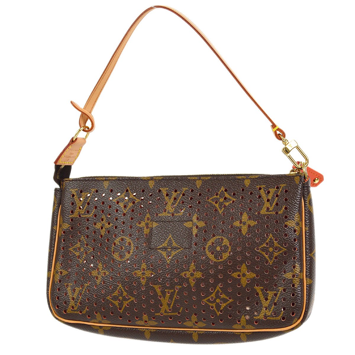 LOUIS VUITTON? 2006 POCHETTE ACCESSOIRES MONOGRAM PERFO ORANGE Clutch