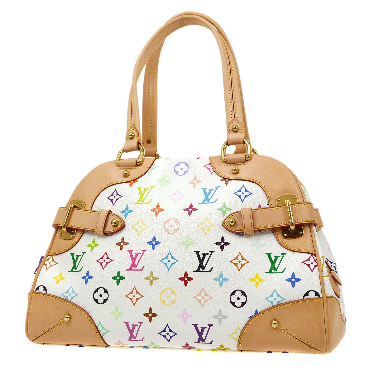 LOUIS VUITTON? 2011 CLAUDIA HAND BAG WHITE MONOGRAM MULTI