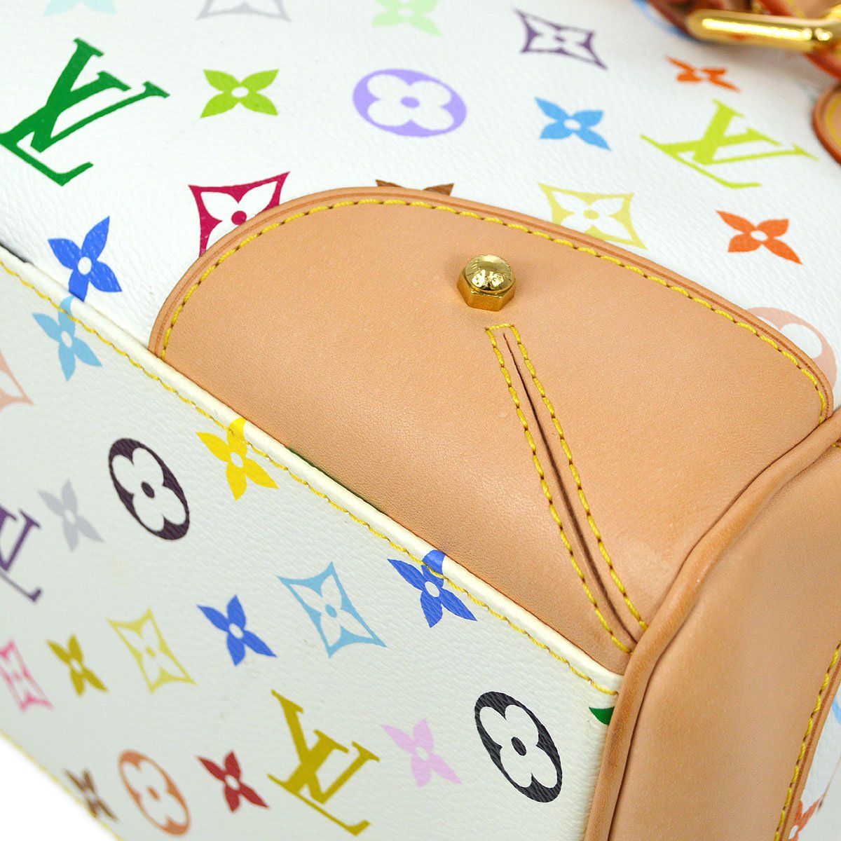 LOUIS VUITTON? 2011 CLAUDIA HAND BAG WHITE MONOGRAM MULTI