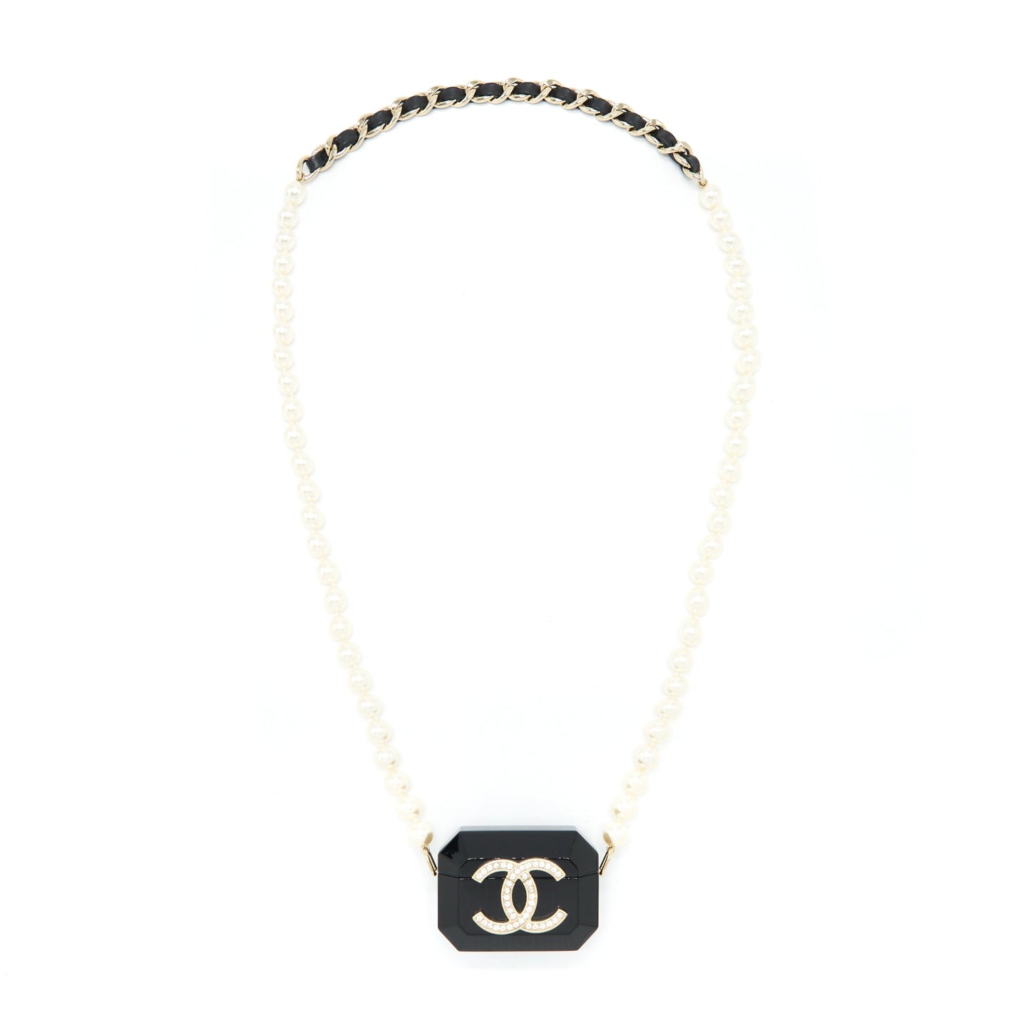 Chanel AirPods Case With Pearl Chain Black L
