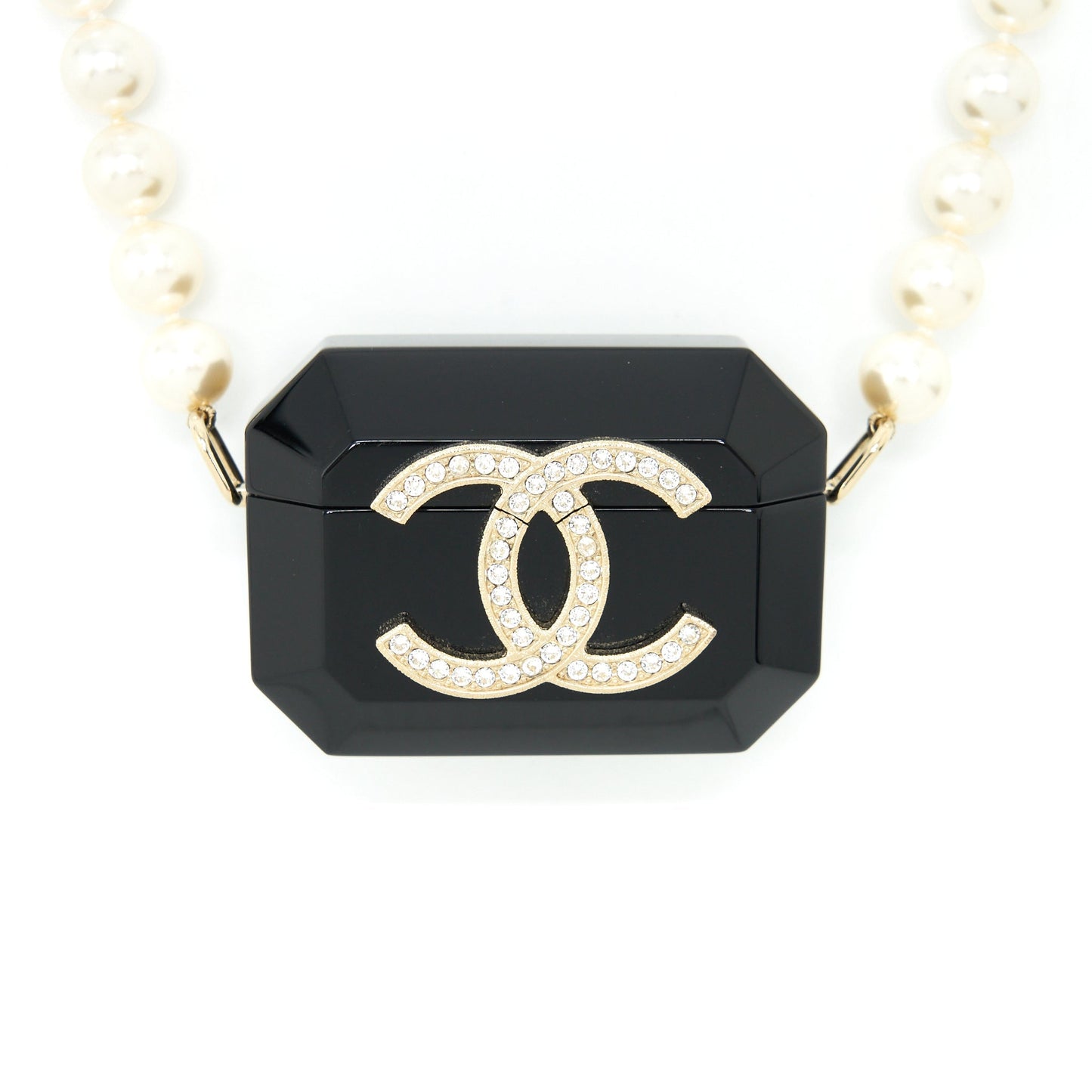 Chanel AirPods Case With Pearl Chain Black L