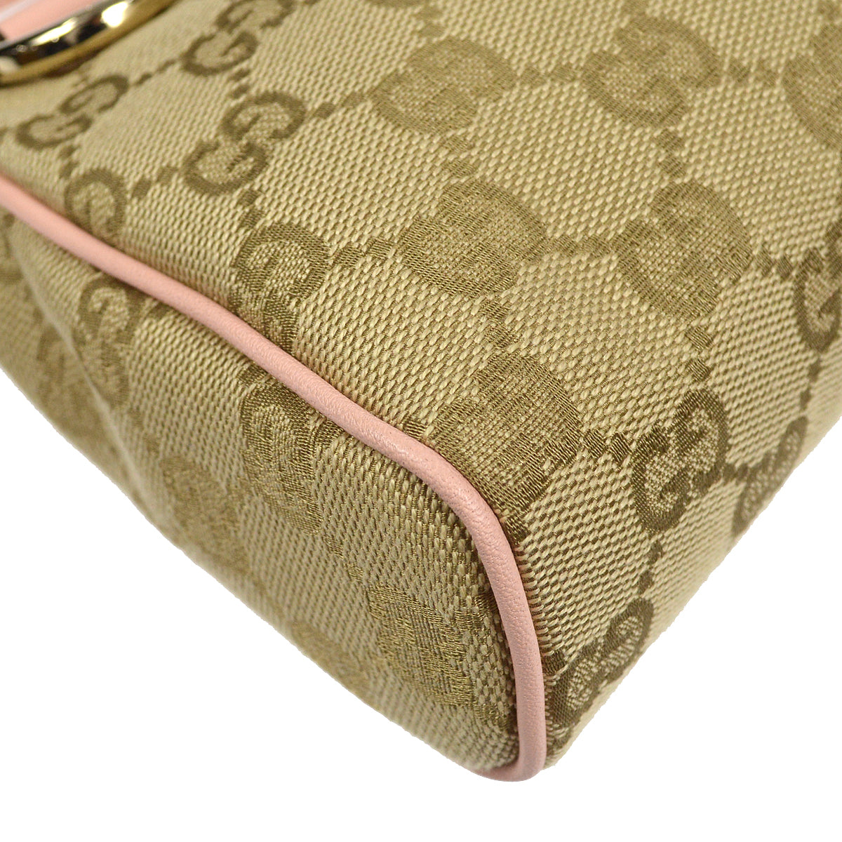 Gucci Beige Leather Canvas Handbag Style 3